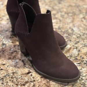 Women's Suede Ankle Boots - Dark Brown